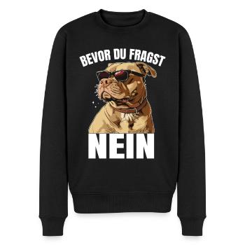 Bevor du fragst: Nein! - Männer Premium Bio Pullover - Schwarz - Vorne - Nico (187cm)