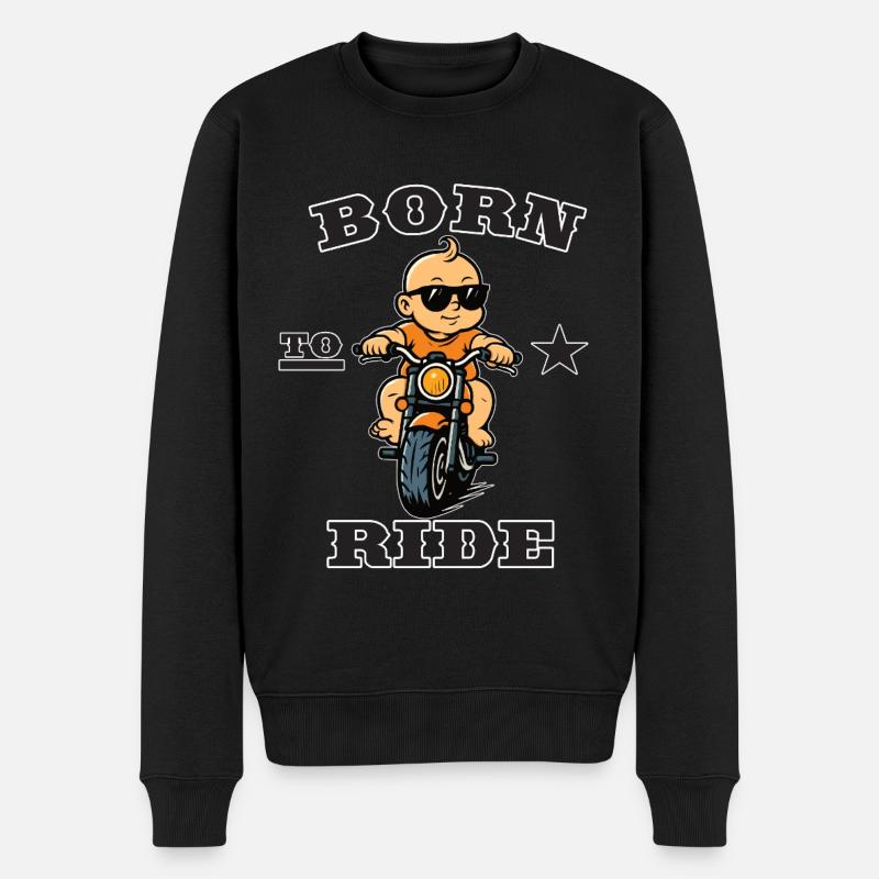 Born to Ride - Motorrad-Design - Männer Premium Bio Pullover - Schwarz