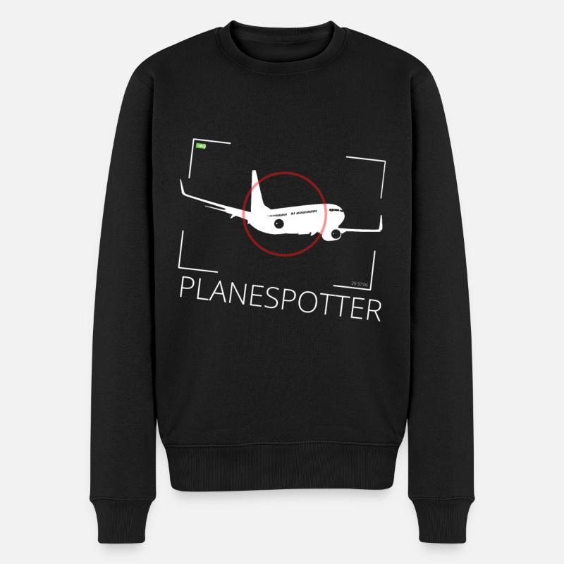 Planespotter Flugzeuge beobachten Geschenk - Männer Premium Bio Pullover - Schwarz