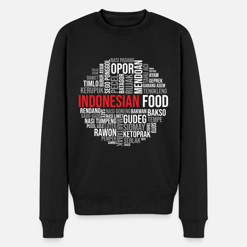 Indonesisches Essen - Männer Premium Bio Pullover - Schwarz