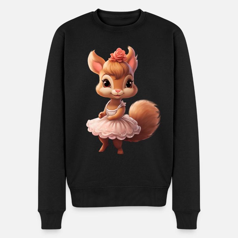 Eichhörnchen Ballerina Ballett Tanz - Männer Premium Bio Pullover - Schwarz