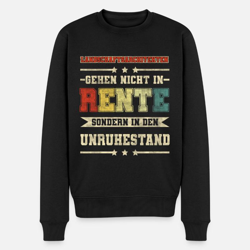 Landschaftsarchitekten Rente? Unruhestand! - Männer Premium Bio Pullover - Schwarz