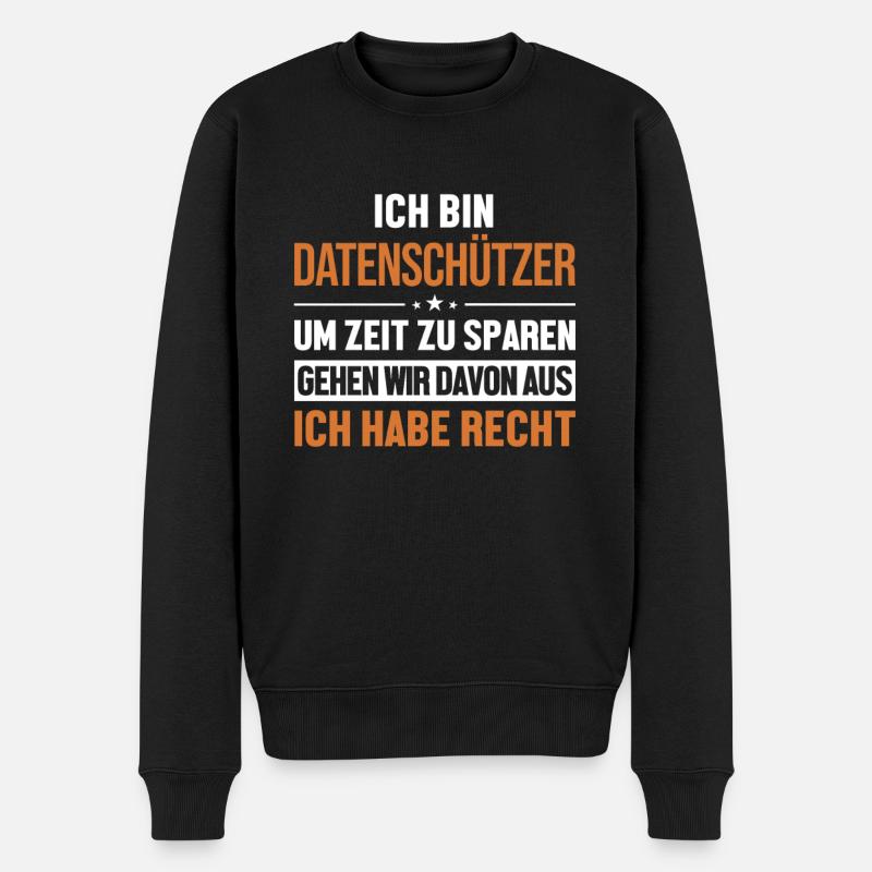 Datenschützer hat immer Recht Datenschützer - Männer Premium Bio Pullover - Schwarz
