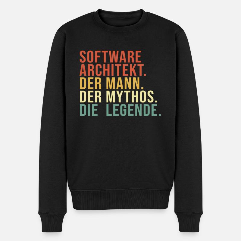 Software Architekt Mann Mythos Legende Software - Männer Premium Bio Pullover - Schwarz
