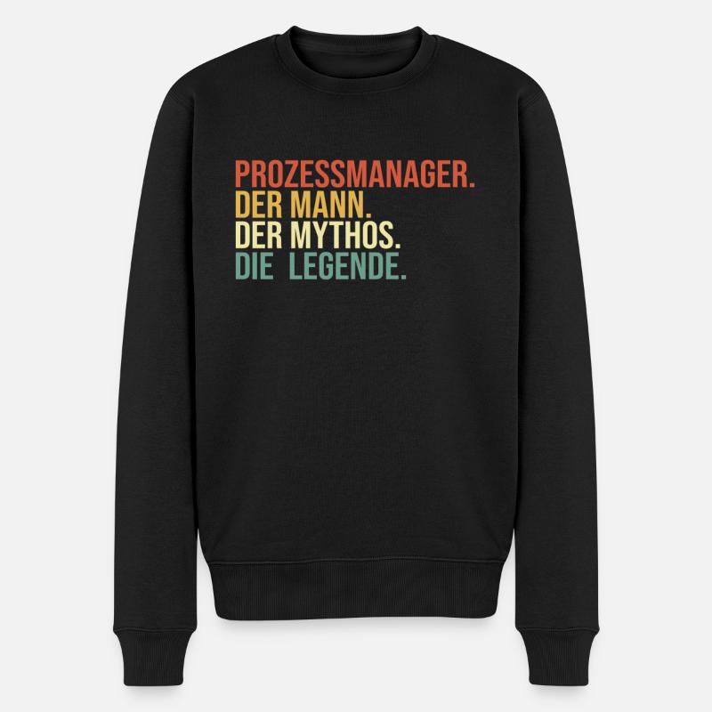 Prozessmanager Mann Mythos Legende Process Manager - Männer Premium Bio Pullover - Schwarz