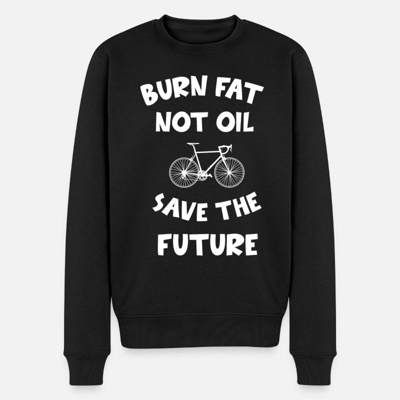 Klimaschutz Fahrrad Klimawandel Cooler Spruch - Männer Premium Bio Pullover - Schwarz