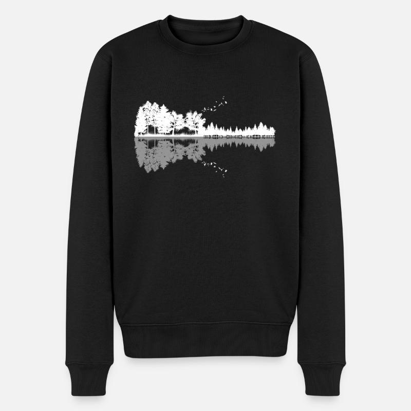 Nature Guitar, Guitar, cool Nature Guitar, Guitar - Økologisk premium-sweatshirt til mænd - sort