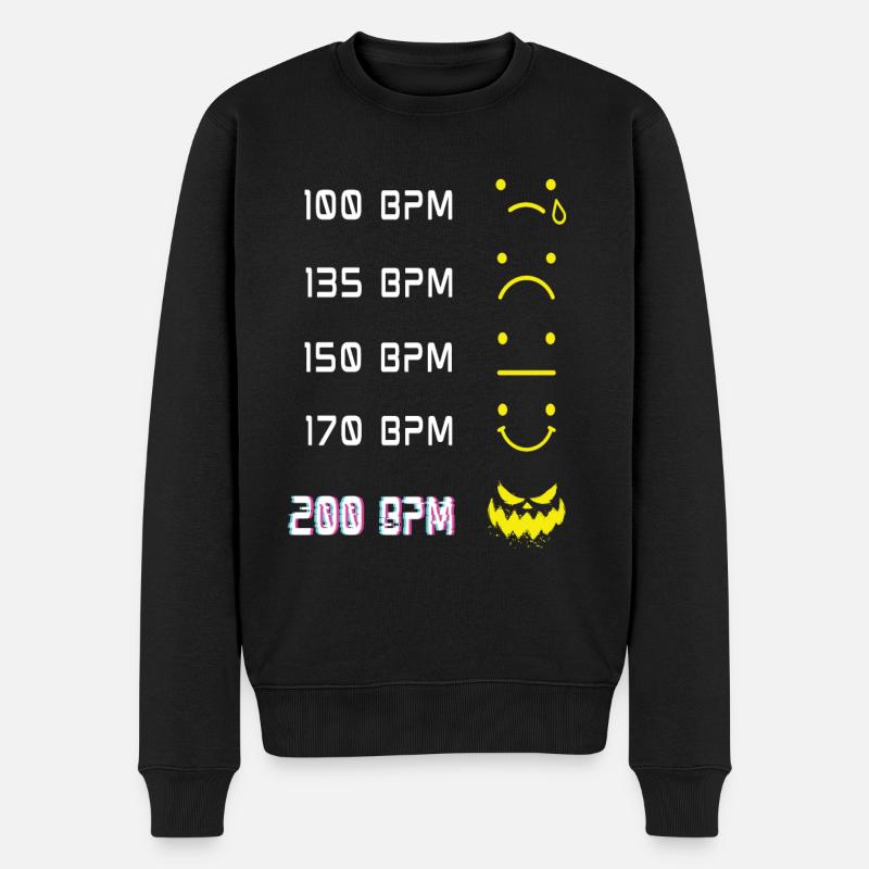 Musique Techno Rave Acid House EDM Hardstyle 200 BPM - Pull Premium bio Homme - noir