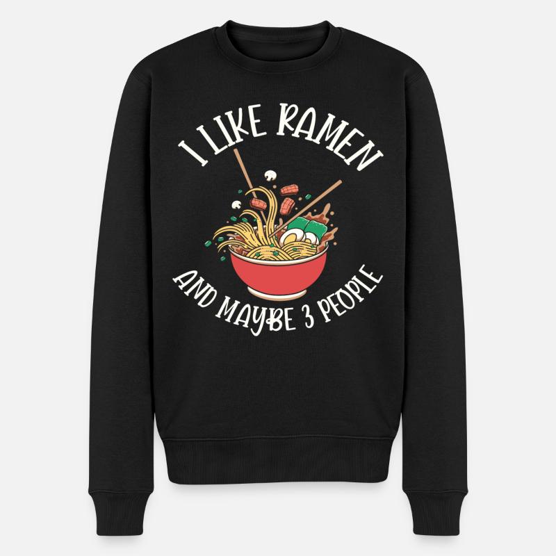 J’aime les ramen et peut-être le design de 3 personnes - Pull Premium bio Homme - noir