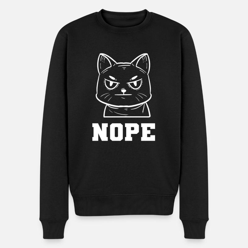 Nope Miezekatze Kätzchen Hauskatze - Männer Premium Bio Pullover - Schwarz