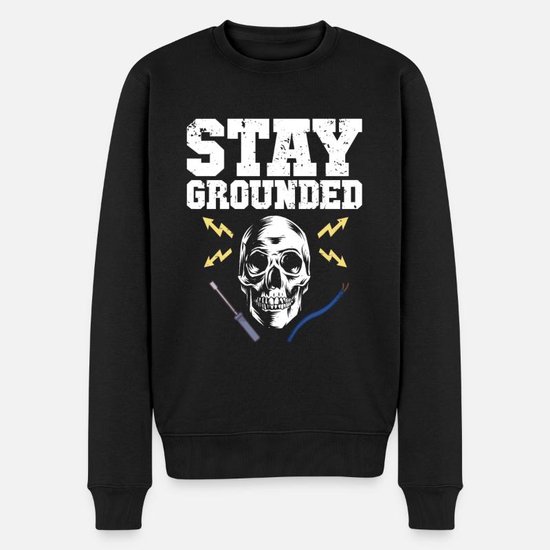 Stay Grounded Elektrotechniker Elektroniker - Männer Premium Bio Pullover - Schwarz
