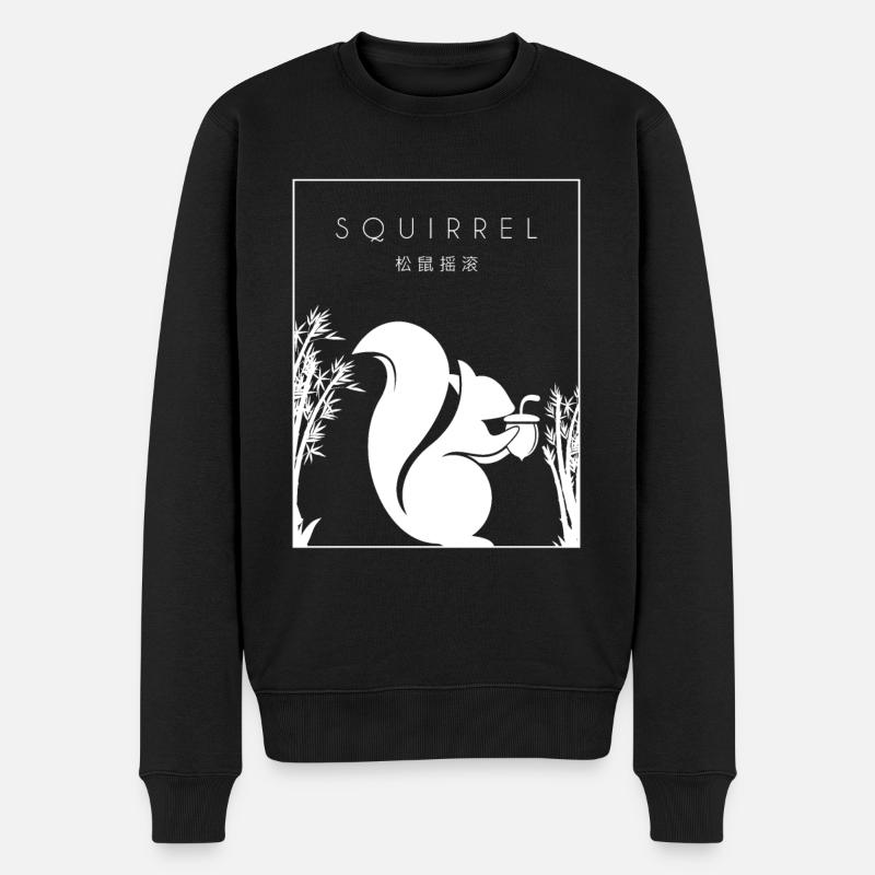 Squirrel Chinese Hanzi Squirrel Fuchshörnchen - Männer Premium Bio Pullover - Schwarz