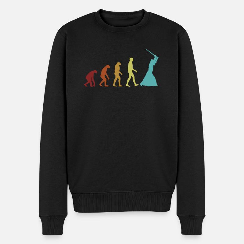 Kendo Evolution Kenjutsu Kata Shinai Samurai Kendo - Männer Premium Bio Pullover - Schwarz