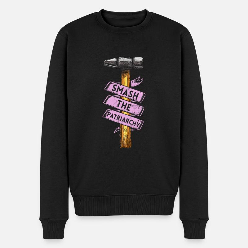 Smash The Patriarchy Feminist Women Empowerment - Männer Premium Bio Pullover - Schwarz