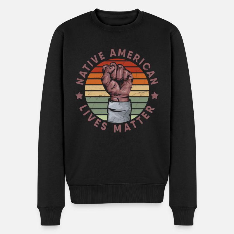 Les vies amérindiennes comptent Amérindiens - Pull Premium bio Homme - noir