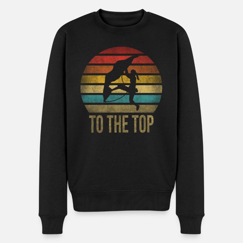 Climbing Climb To The Top Calls Retro Vintage - Männer Premium Bio Pullover - Schwarz