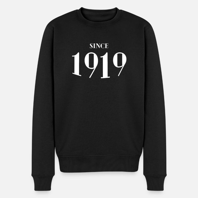 Lustiger Geburtstag seit 1919 - Männer Premium Bio Pullover - Schwarz