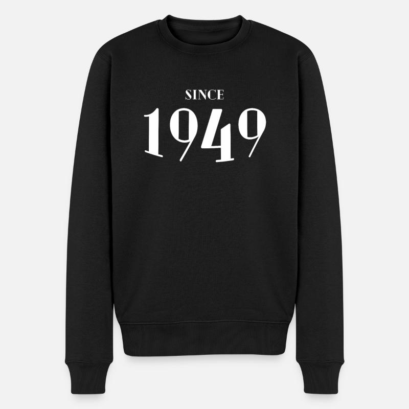 Lustiger Geburtstag seit 1949 - Männer Premium Bio Pullover - Schwarz