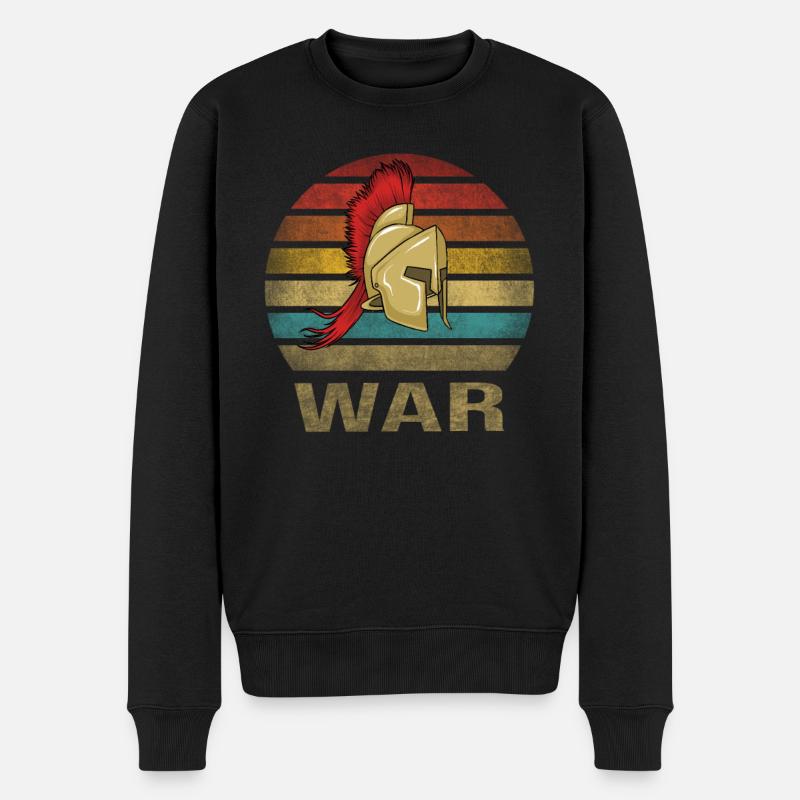 Casque de guerre à plumes Rome Sparta Retro Sunset - Pull Premium bio Homme - noir