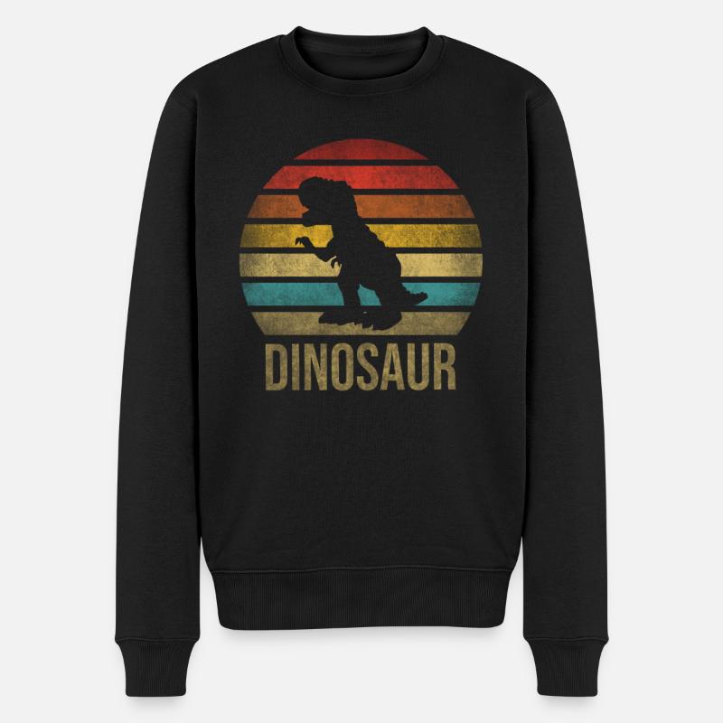 T-Rex Dino Dinosaur Tyrannosaurus Rex - Männer Premium Bio Pullover - Schwarz
