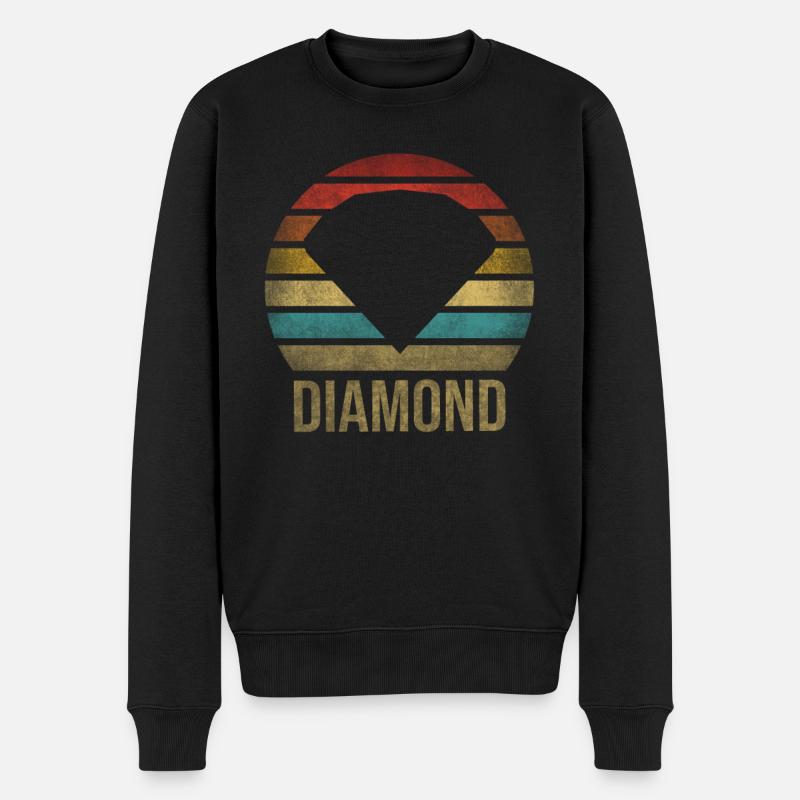 Ruby Gemstone Retro Sunset - Men's Premium Organic Jumper - black