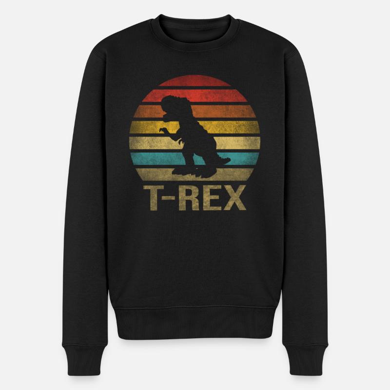 T-Rex Dino Dinosaur Tyrannosaurus Rex - Männer Premium Bio Pullover - Schwarz