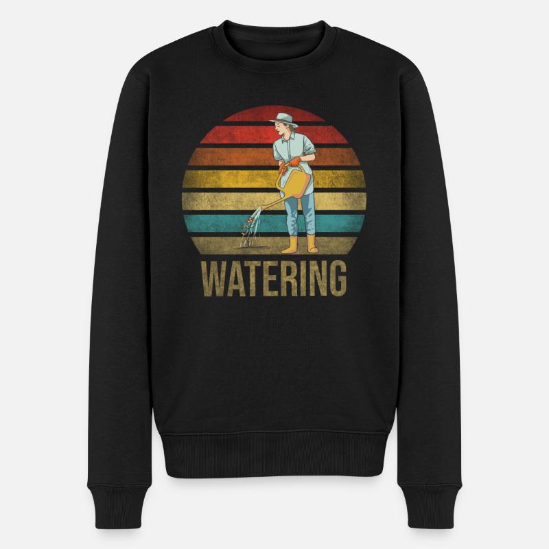 Gardening Watering Flowers Nature Plants - Männer Premium Bio Pullover - Schwarz