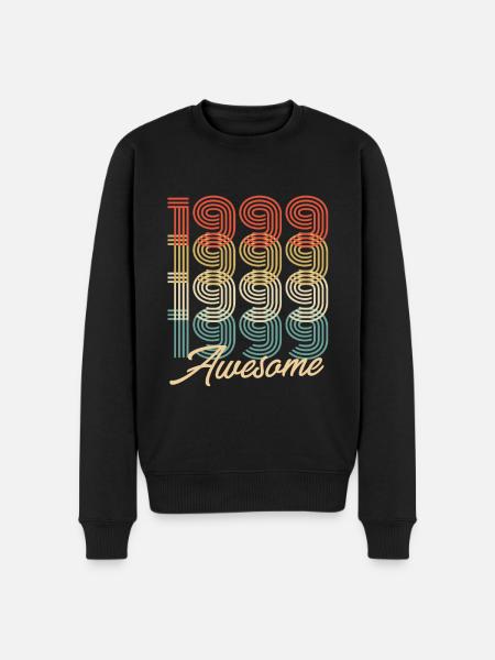 Funny Birthday Awesome 1999 - Men's Premium Organic Jumper - black