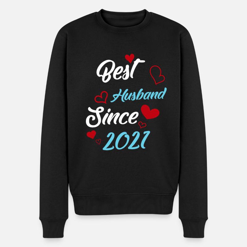 Bester Ehemann seit 2021 Hochzeit - Männer Premium Bio Pullover - Schwarz