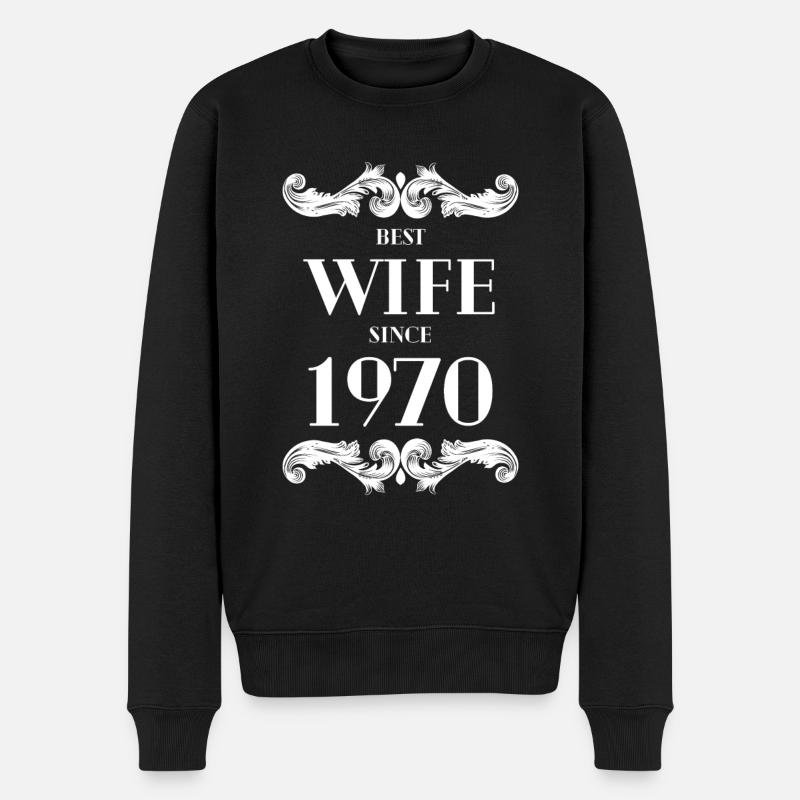 Meilleure épouse depuis 1970 Mariage - Pull Premium bio Homme - noir
