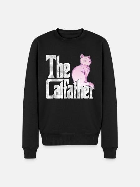 Kattefar Catfather Crazy Cat Far Kitty Daddy - Økologisk premium-sweatshirt til mænd - sort