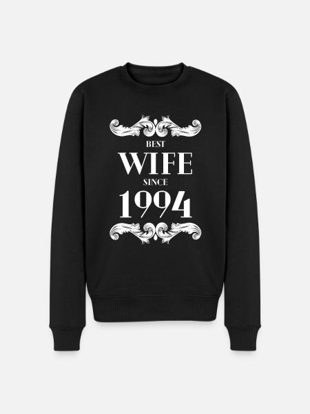 Best Wife Since 1994 Wedding - Men's Premium Organic Jumper - black