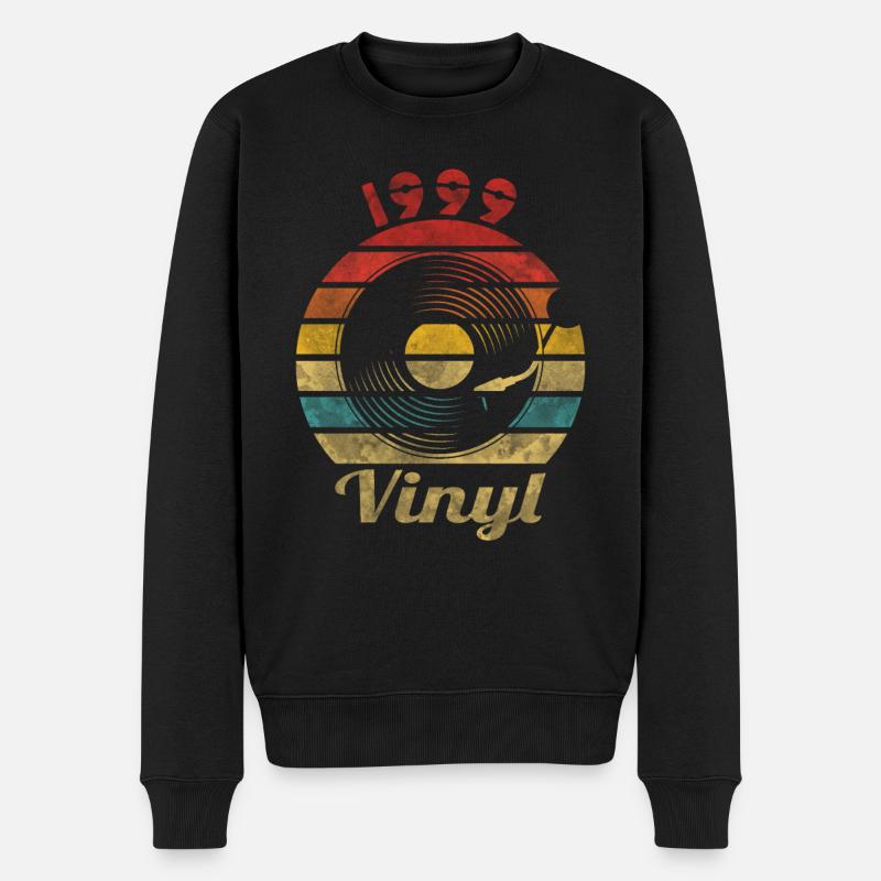 1999 Vinyl Retro Vintage Music - Männer Premium Bio Pullover - Schwarz