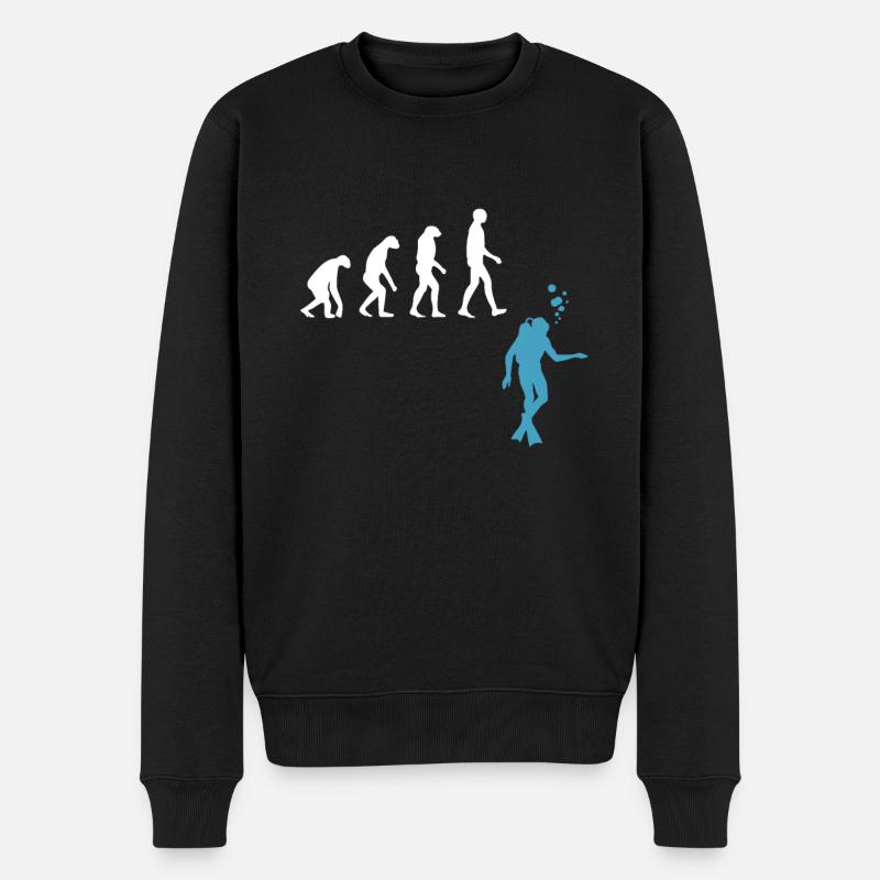 Scuba Diving Evolution Taucherflossen - Männer Premium Bio Pullover - Schwarz