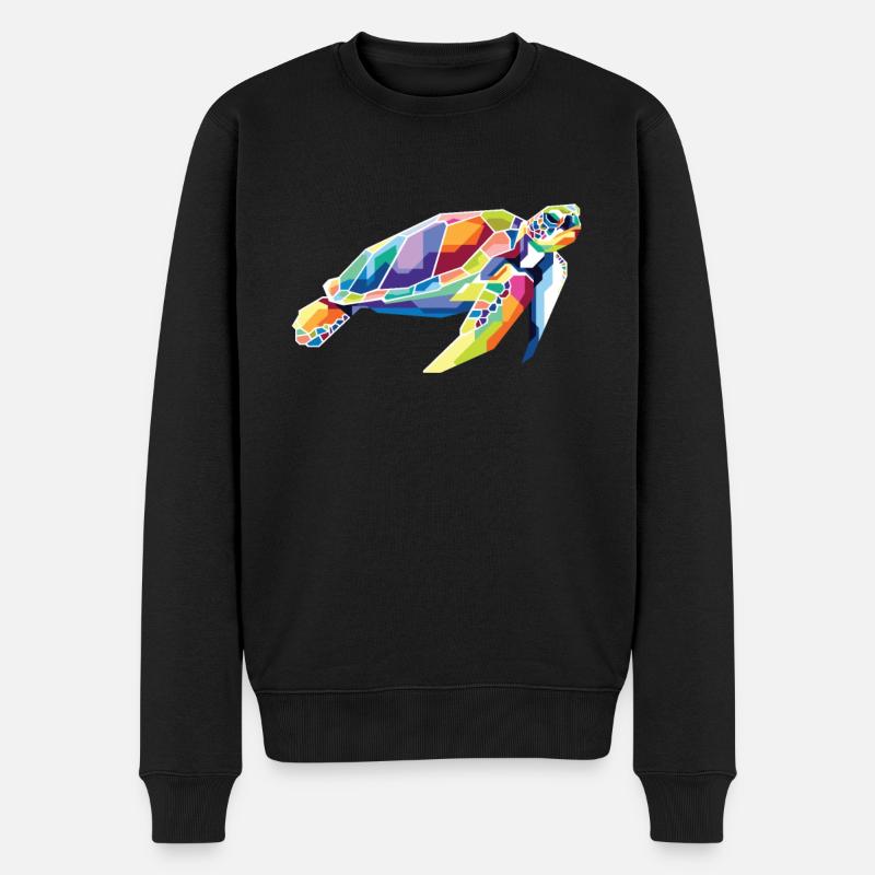 Polygone tortue aquatique - Pull Premium bio Homme - noir