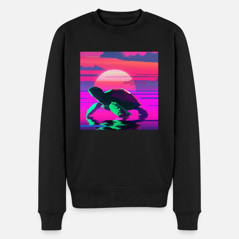Tortue aquatique Beach Sunset - Pull Premium bio Homme - noir