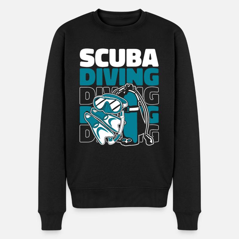 Scuba Diving Taucherbrille Tauchermaske Scuba - Männer Premium Bio Pullover - Schwarz