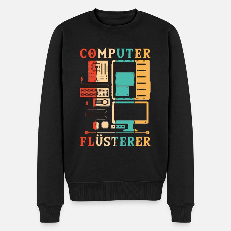 Computer Flüsterer Informatiker Admin - Männer Premium Bio Pullover - Schwarz