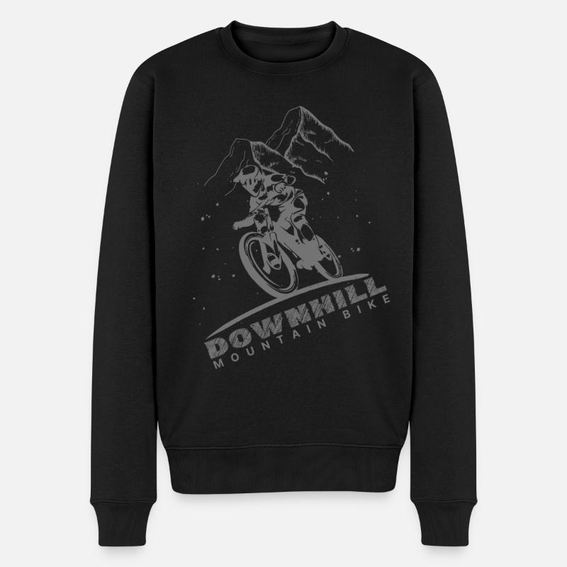 Downhill Mountain Bike Berge - Männer Premium Bio Pullover - Schwarz