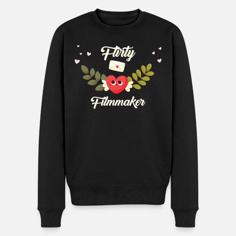 Flirty Filmemacher - Männer Premium Bio Pullover - Schwarz