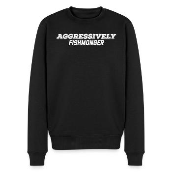 aggressively fishmonger - Men's Premium Organic Jumper - black - Front - Nico (187cm)