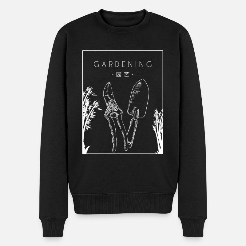 Gardening Chinese Hanzi Kleingarten Gartenbau - Männer Premium Bio Pullover - Schwarz