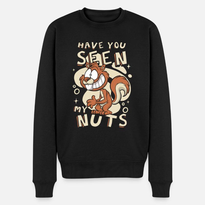 Have You Seen My Nuts Fuchshörnchen Squirrel - Männer Premium Bio Pullover - Schwarz