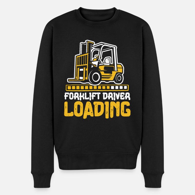 Forklift Driver Loading Gabelstaplerfahrer - Männer Premium Bio Pullover - Schwarz