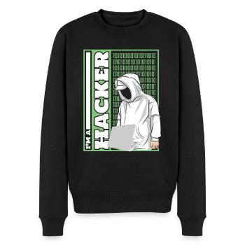 Je suis un hacker Ingénierie sociale Phishing Sniffer - Pull Premium bio Homme - noir - Devant - Nico (187cm)