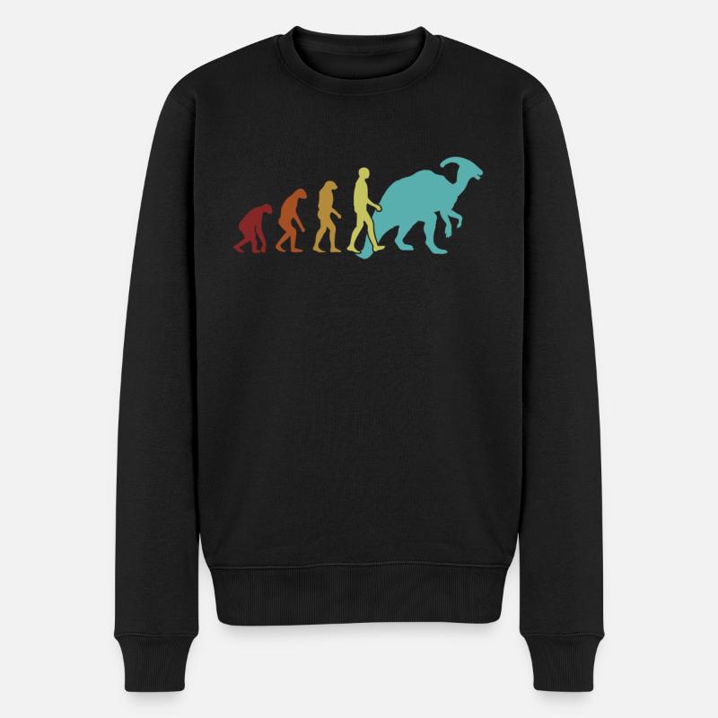Parasaurolophus Evolution Dinosaurier-Liebhaber - Männer Premium Bio Pullover - Schwarz