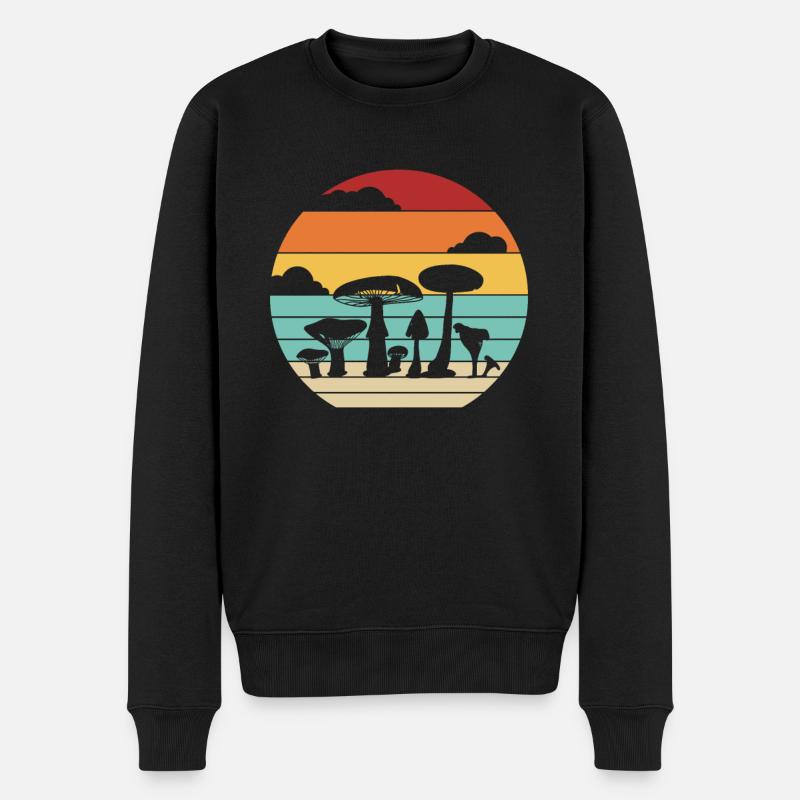 Retro Identification Cueillette Champignon Cueilleur - Pull Premium bio Homme - noir
