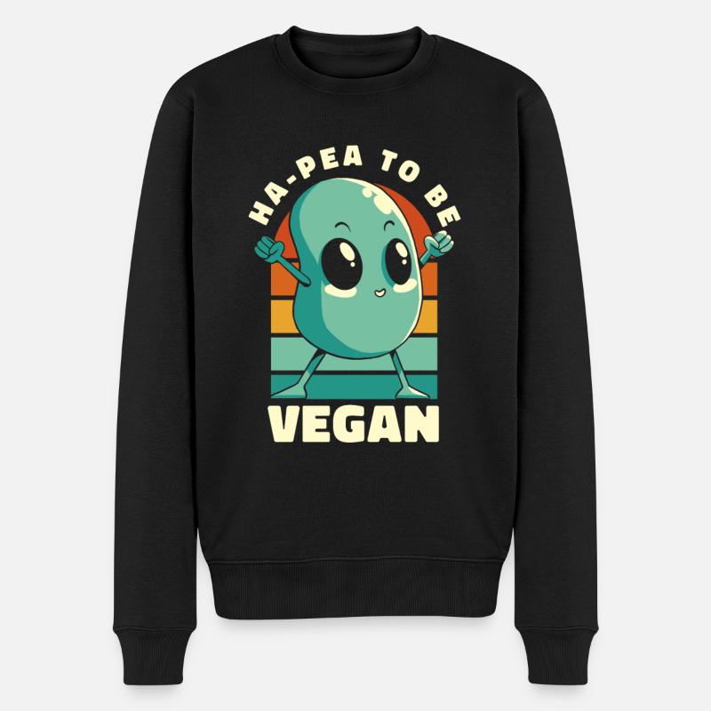 Ha-Pea sera végétalien végétalien végétalien - Pull Premium bio Homme - noir