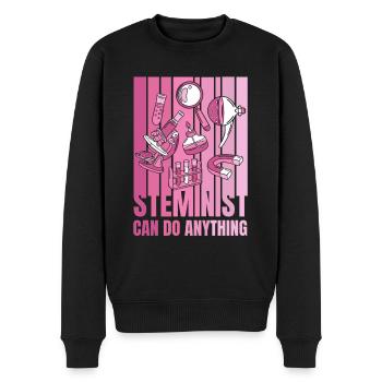 Steminist peut tout faire Scientifique STEM Steminist - Pull Premium bio Homme - noir - Devant - Nico (187cm)