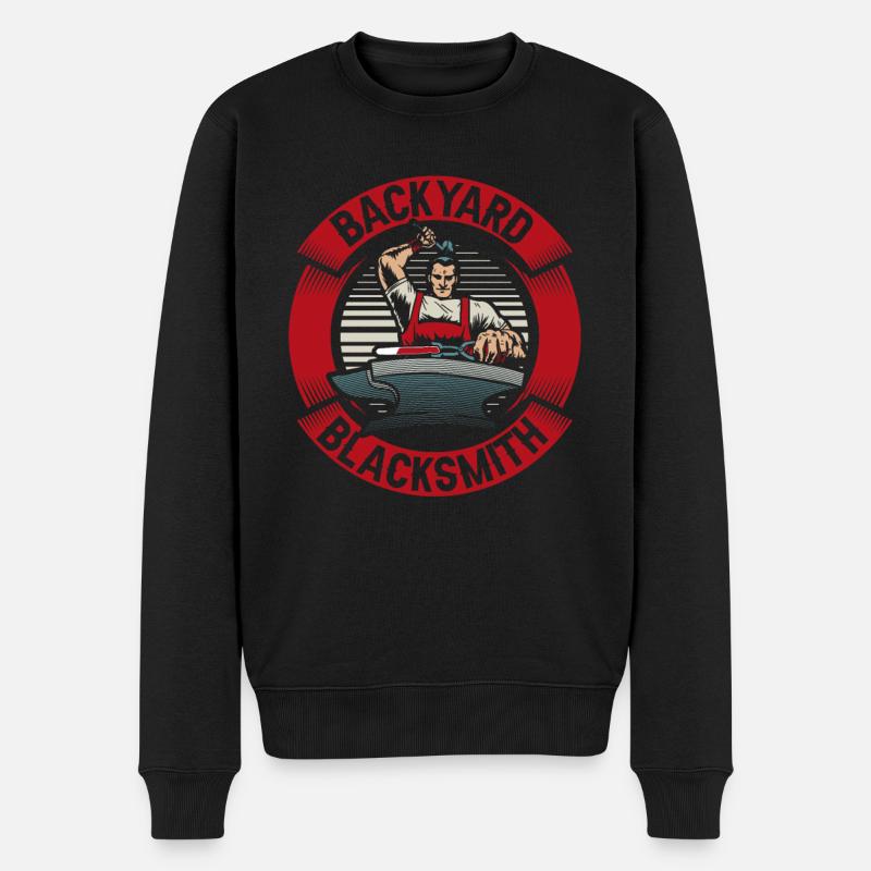 Backyard Blacksmith Blacksmith Forging - Men's Premium Organic Jumper - black